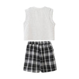 Gray Fish Plaid Set