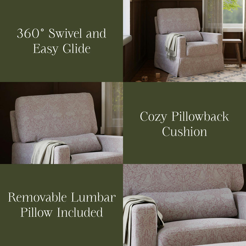 Crawford Pillowback Comfort Swivel Glider