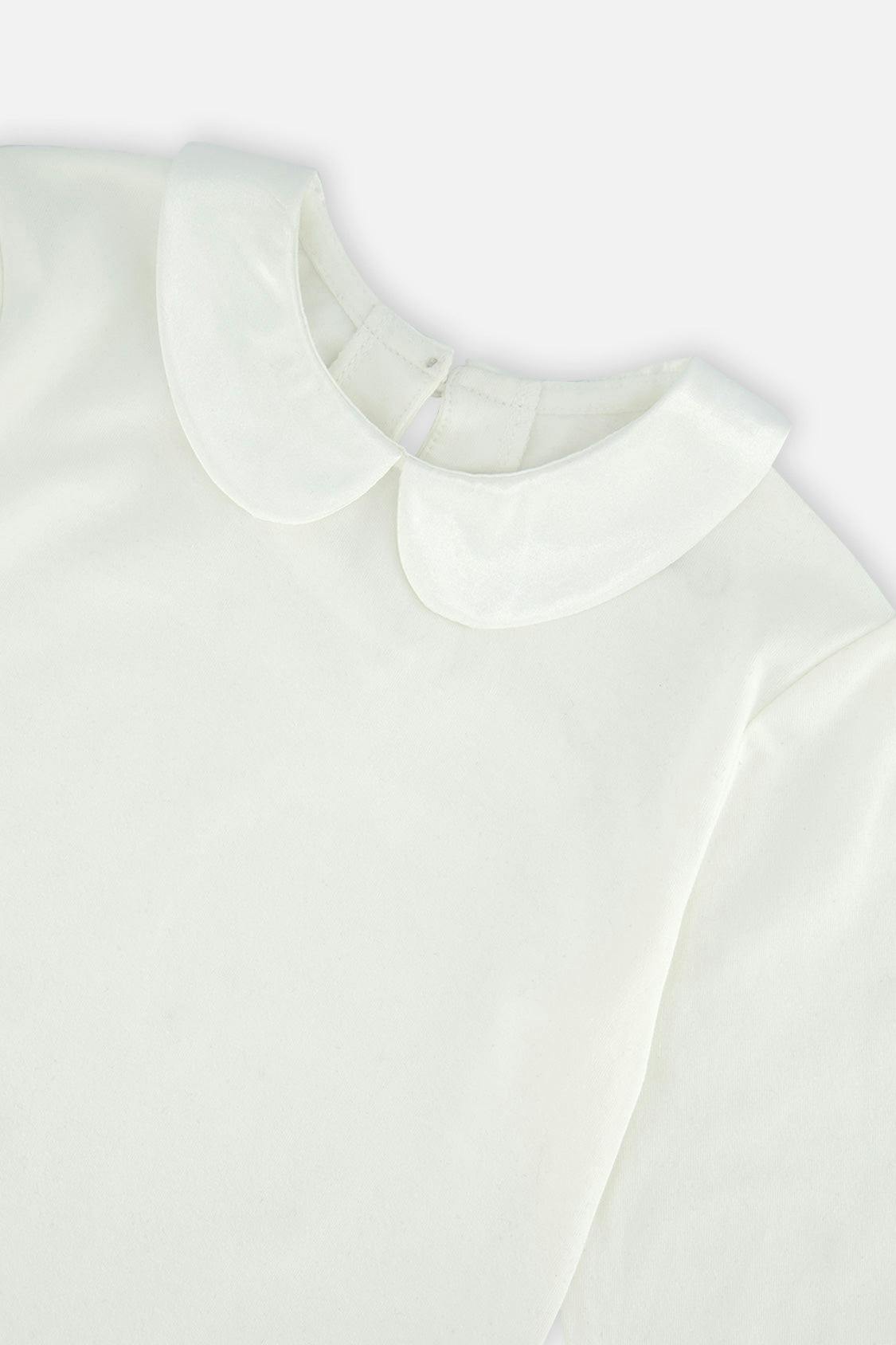 Organic Cotton T-Shirt With Peter Pan Collar Off-White
