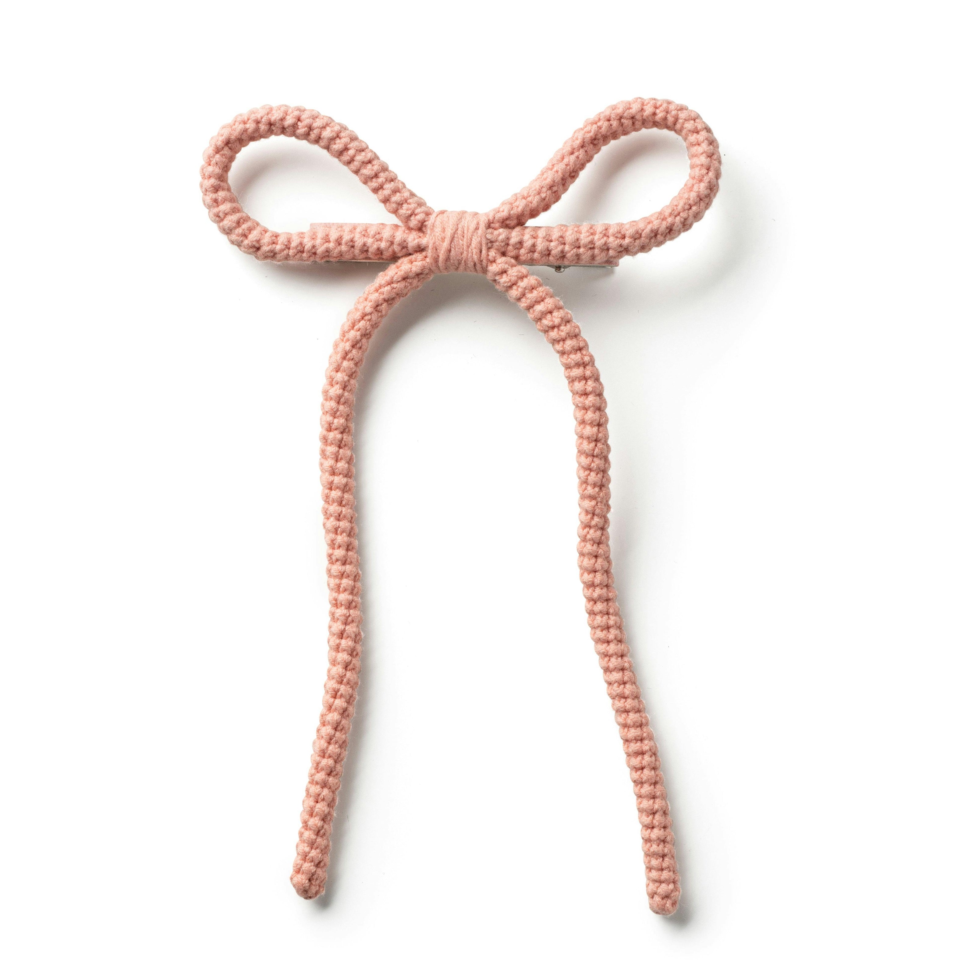 Halo Luxe Juliana Textured Knit Long Tail Clip - Pink