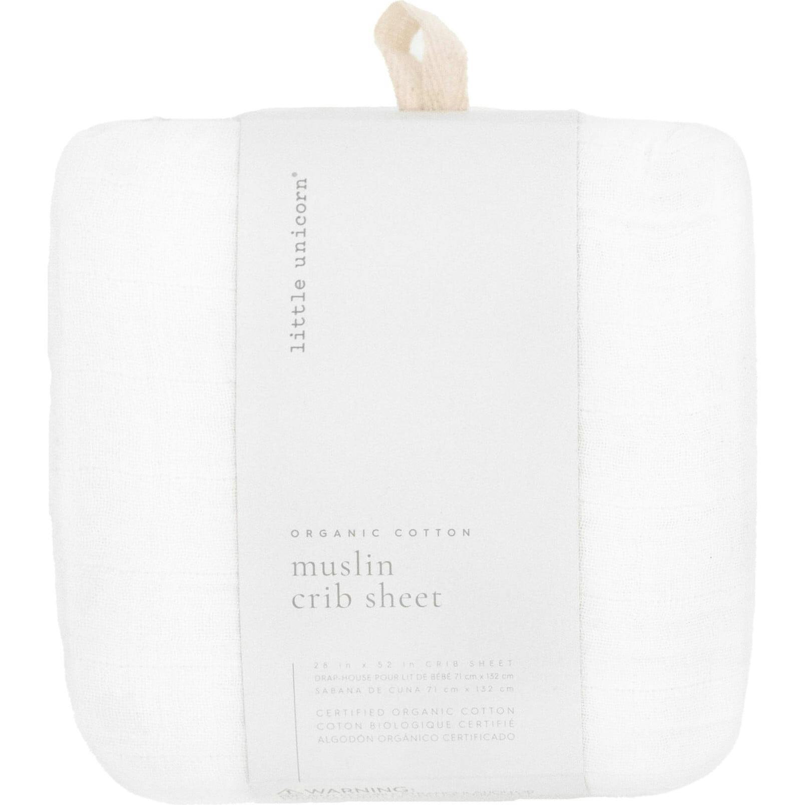 Organic Cotton Muslin Crib Sheet - White