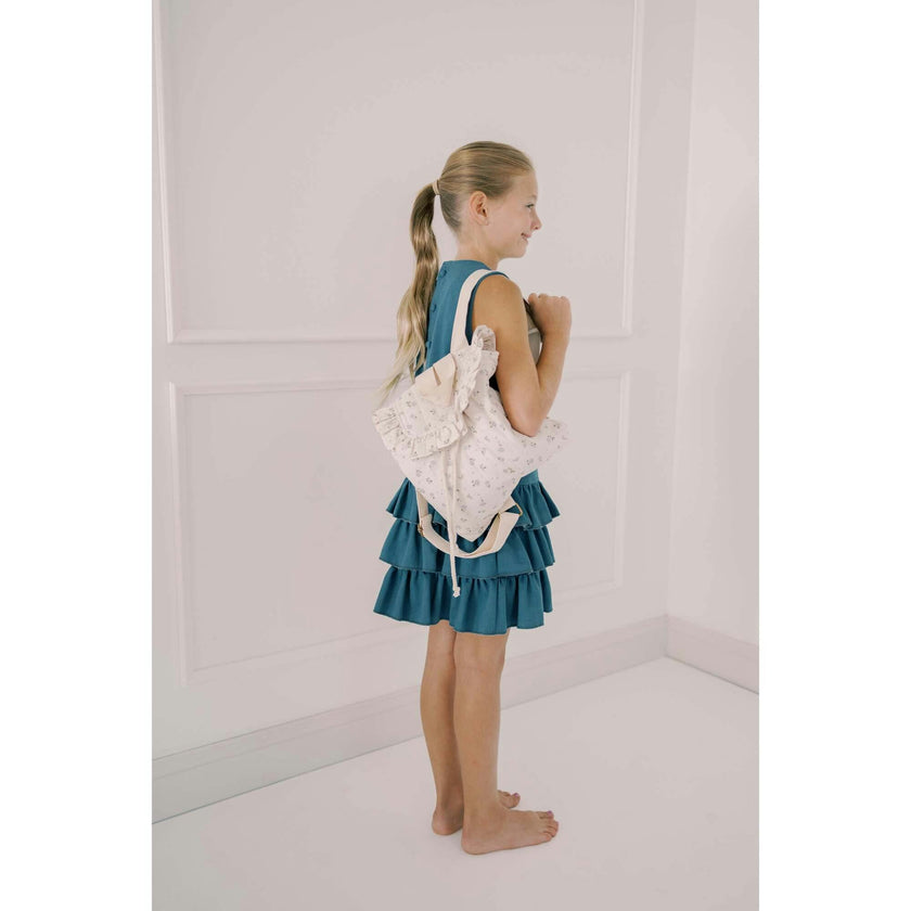 Eloise Quilted Backpack in Vintage Petite Blue