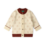 Snow Penguins Knitted Cardigan, Cream
