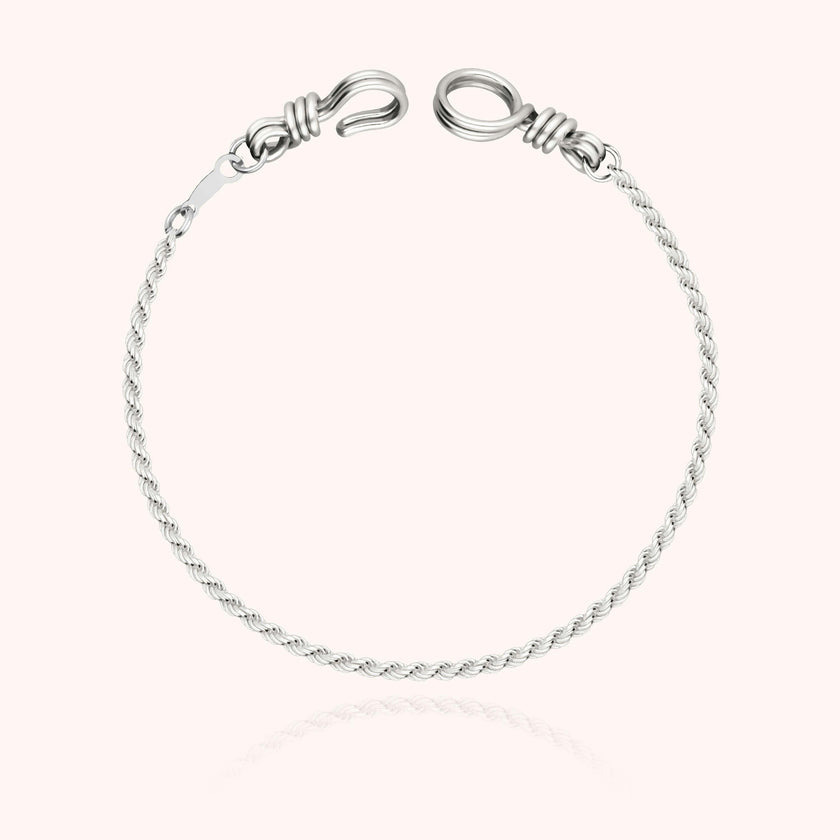 Women's Rope Chain Bracelet, Silver 925