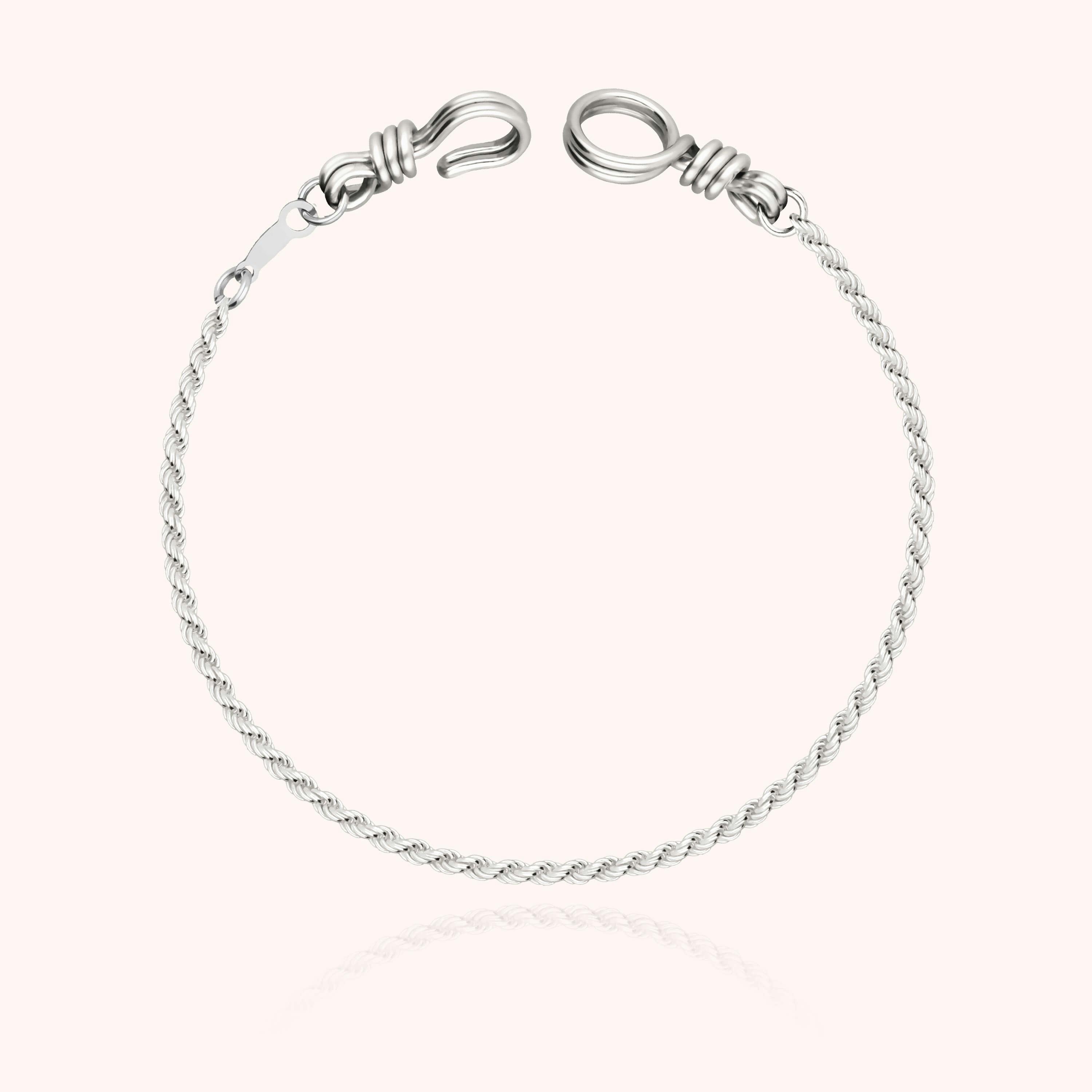 Women's Rope Chain Bracelet, Silver 925