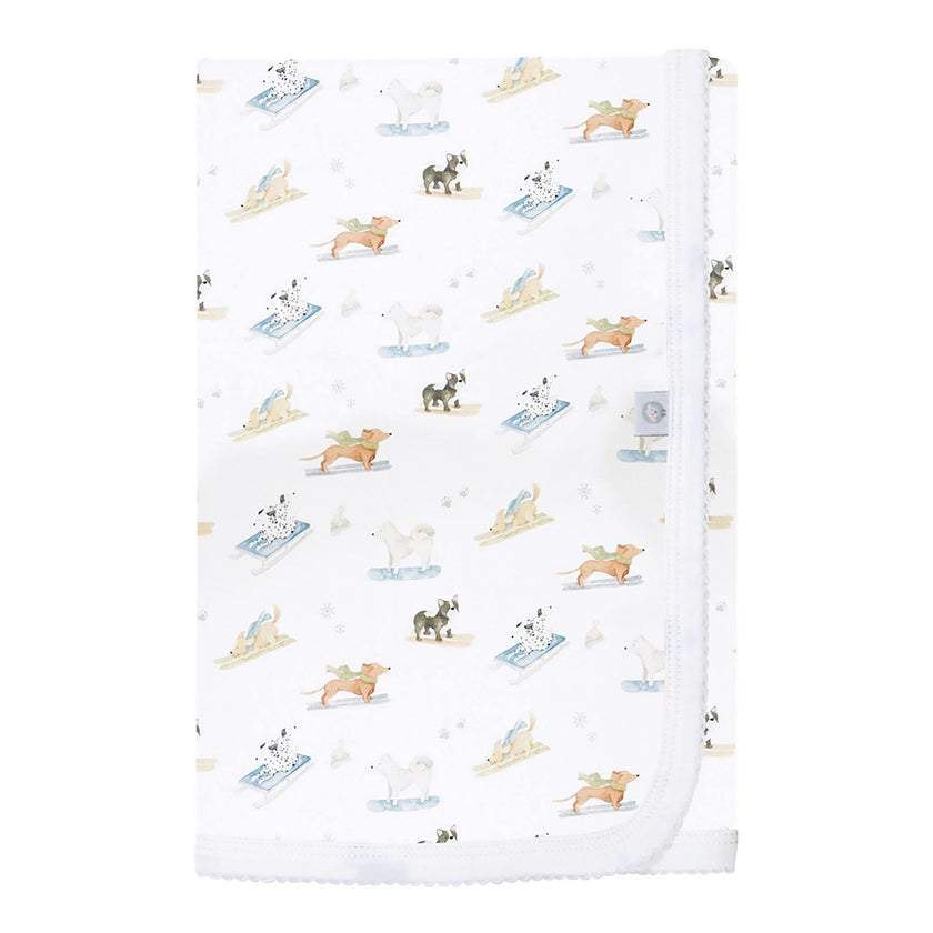 Ski Pups Boy Pima Cotton Baby Blanket