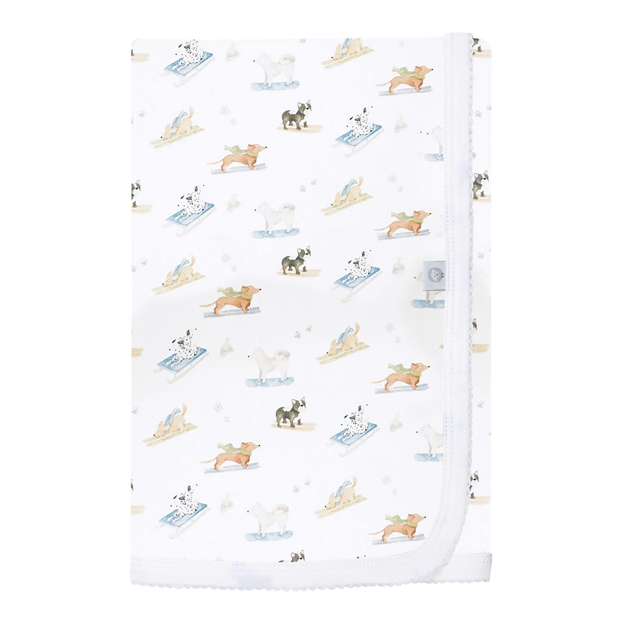 Ski Pups Boy Pima Cotton Baby Blanket