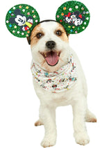 Mickey Mouse Holiday Pet Headpiece and Bandana