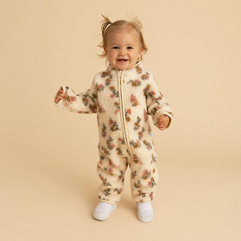 Amber Sherpa Zippered Romper
