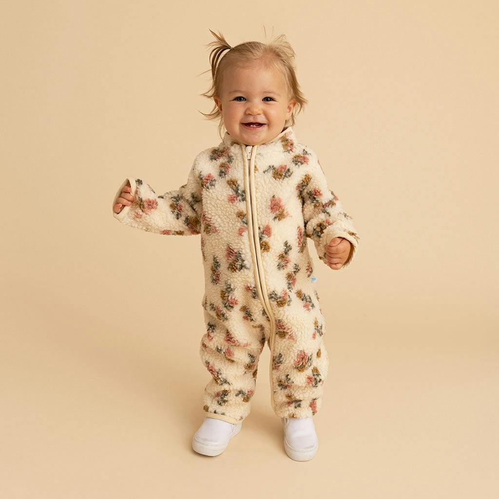 Amber Sherpa Zippered Romper