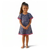 Mini Capucine Girls' Kaftan Patchwork Bandana, Navy