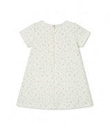 Elsa Baby Dress, French Jacquard - White Gold Lily