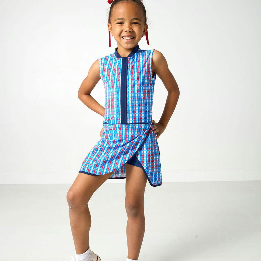 red white and gingham court dress