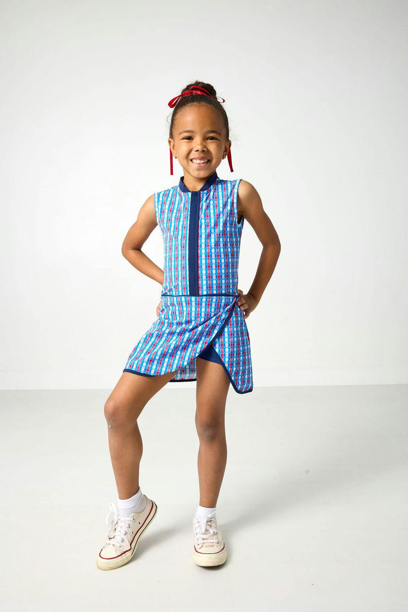 red white and gingham court dress