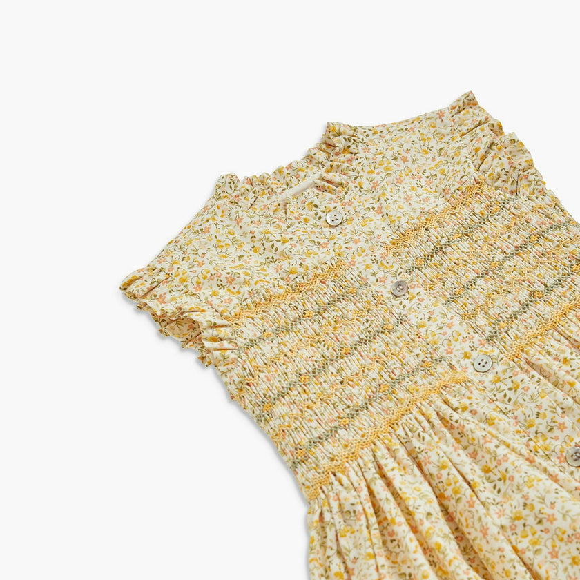 Hydrangea Dress Yellow Green Floral