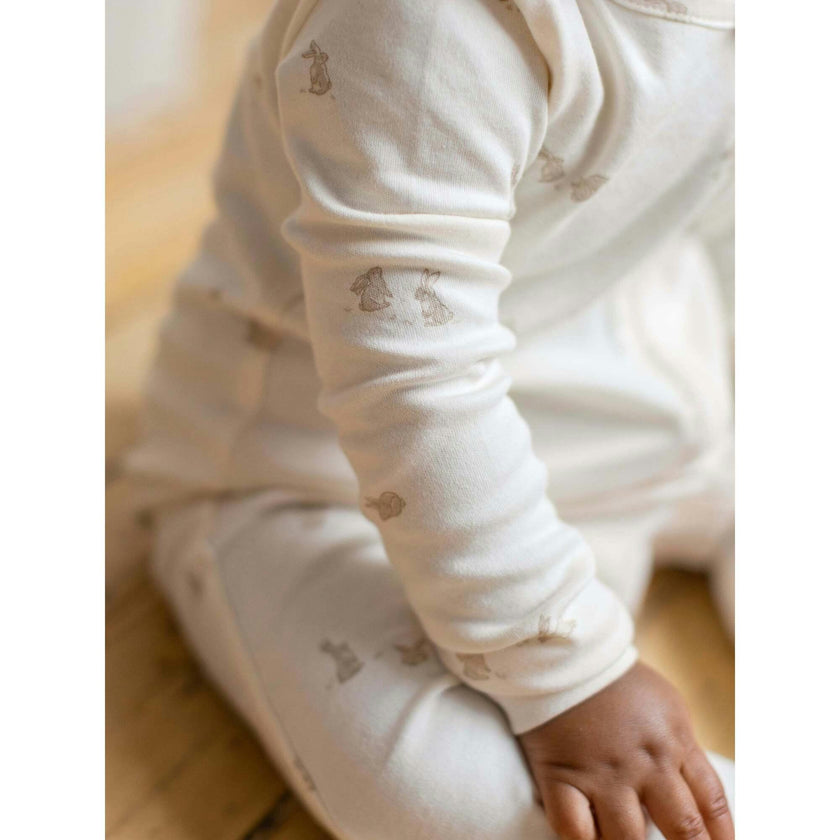 Peyton Zipper Sleeper | Bunny / Oat + Clay