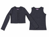 Crop Cardigan and Shell Set_Grey