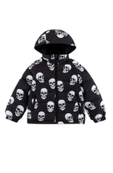 Blake Hooded Reversible Lightweight Down Puffer Jacket, Skulls