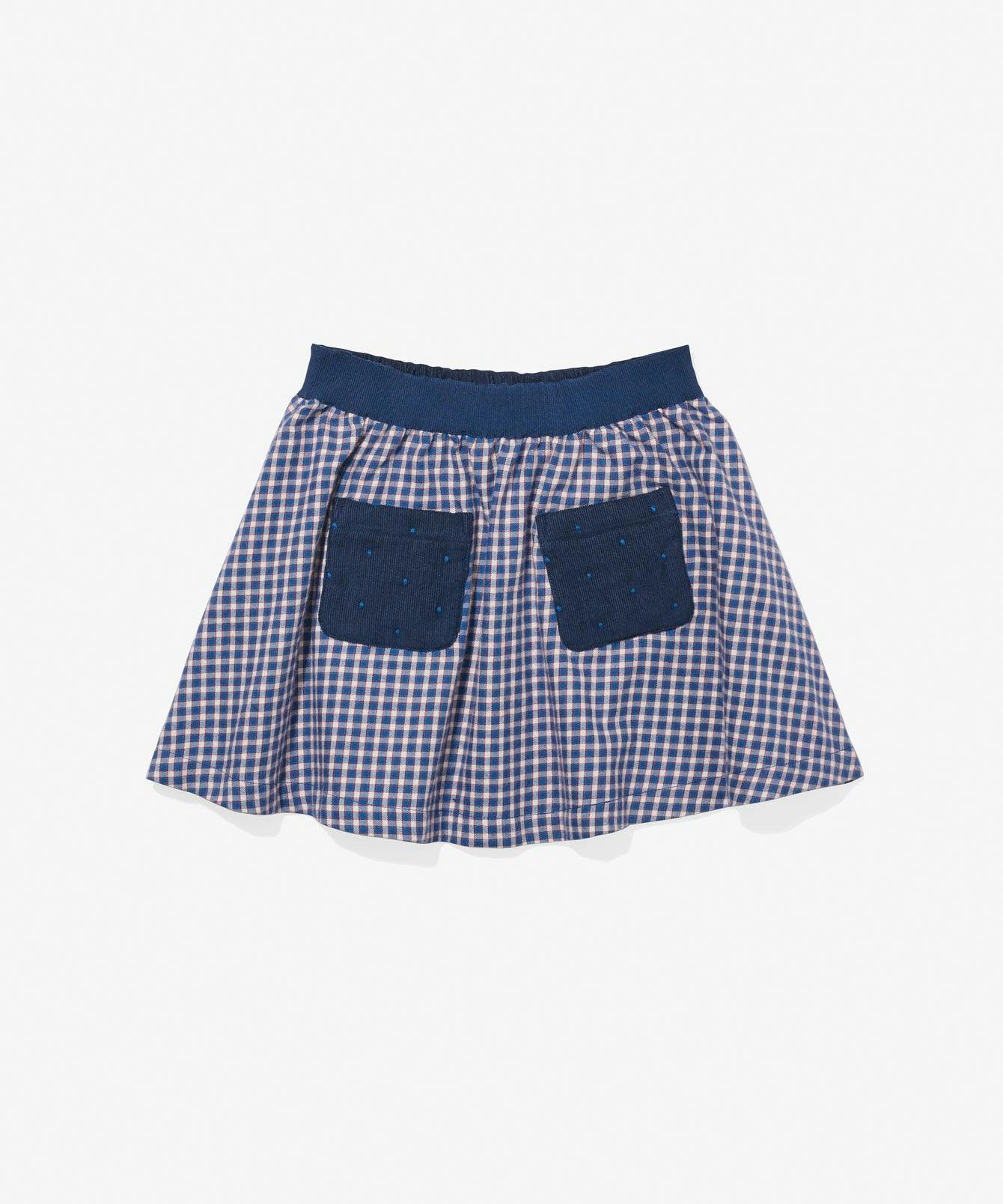 Carter Skirt, Marine Tiny Check