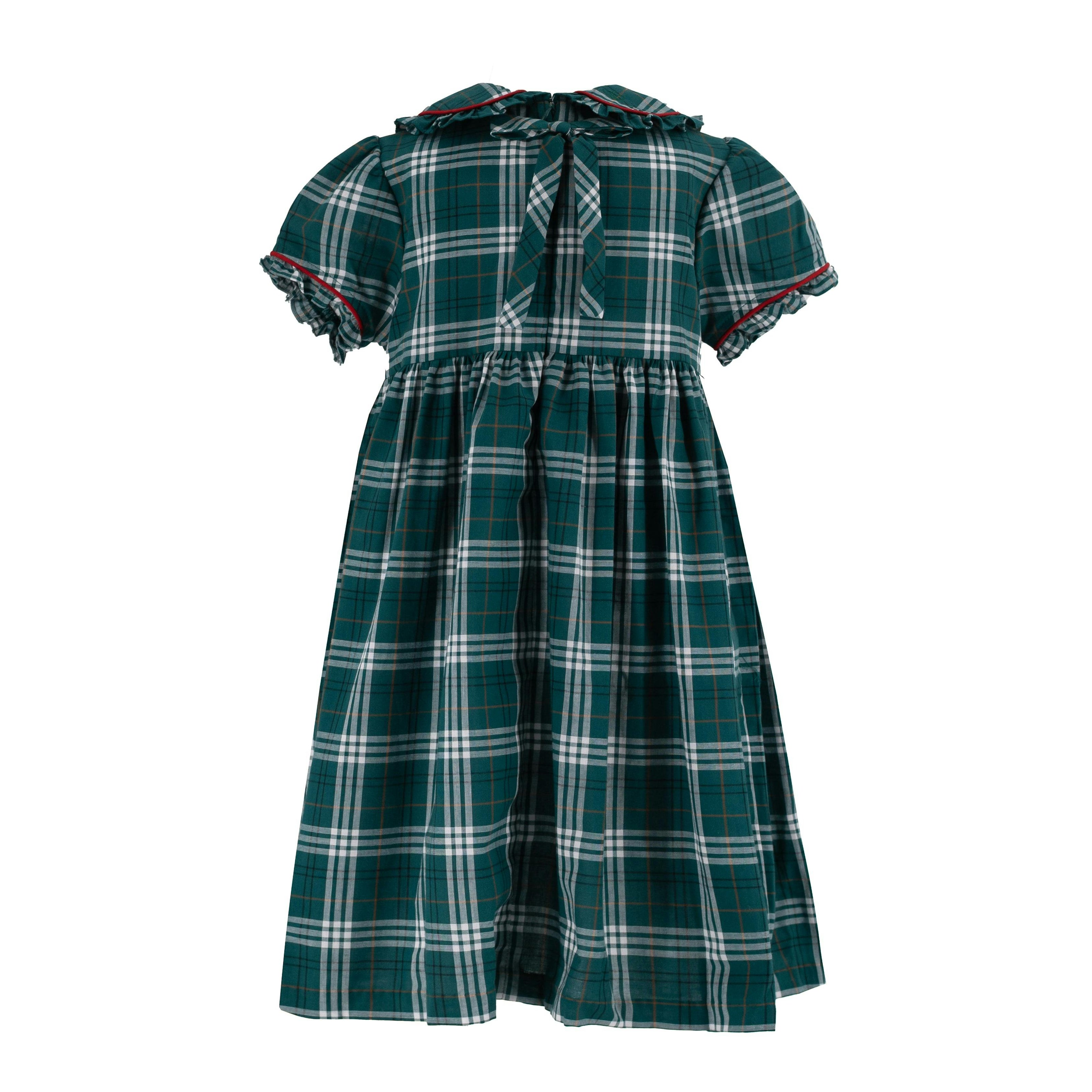 Ariella Girl Dress - Green Tartan