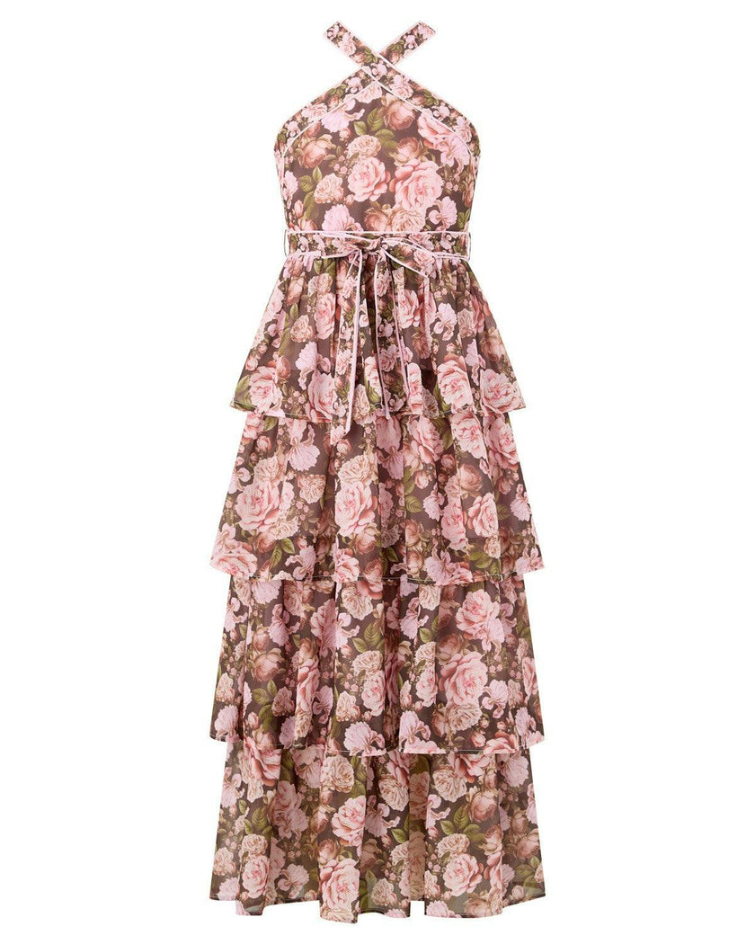 Camellia Halter Neck Maxi Dress