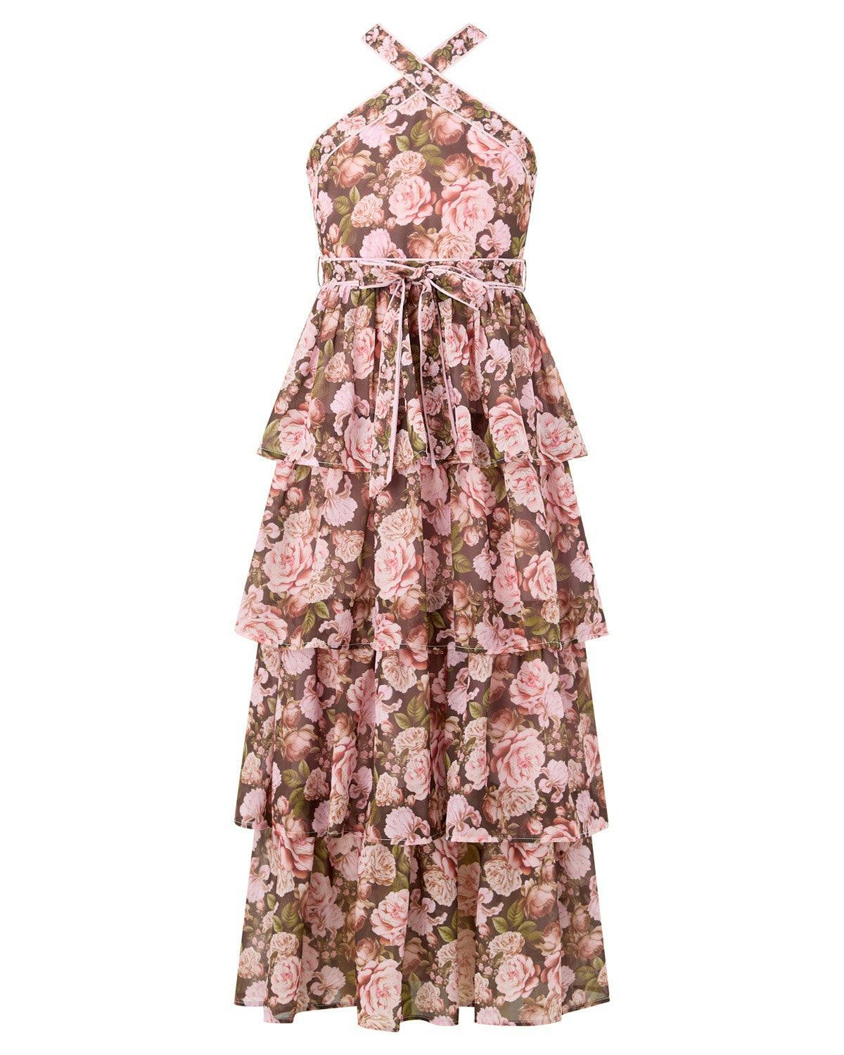 Camellia Halter Neck Maxi Dress
