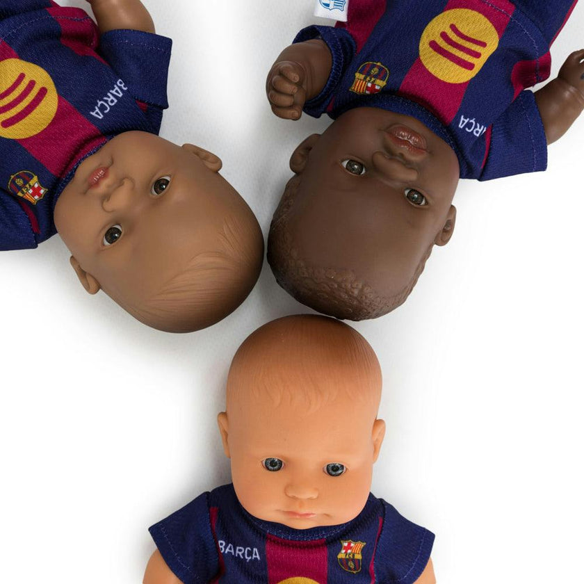 Miniland 8 1/4" Baby Boy Girl with Barcelona Soccer Jersey
