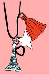 PARIS IS ALWAYS A GOOD IDEA WITH GLOW IN THE DARK STAR + HEART LOCKET NECKLACE