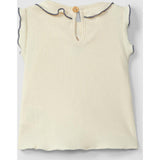 Embroidered Ribbed Cap Sleeve Top