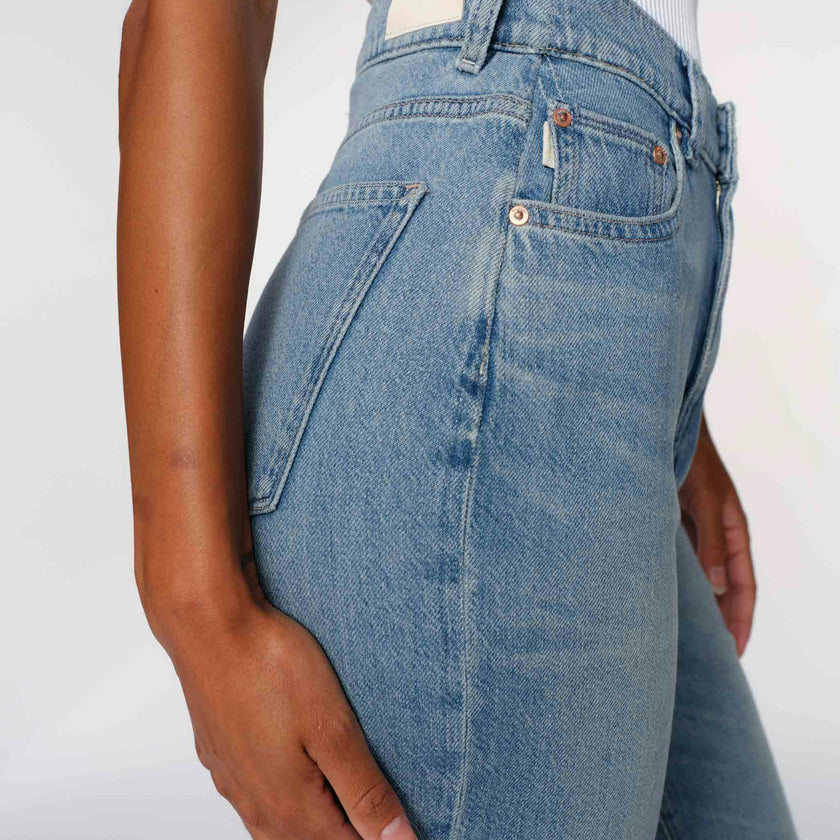Hepburn Wide Leg High Rise Ankle Jeans | River Bank