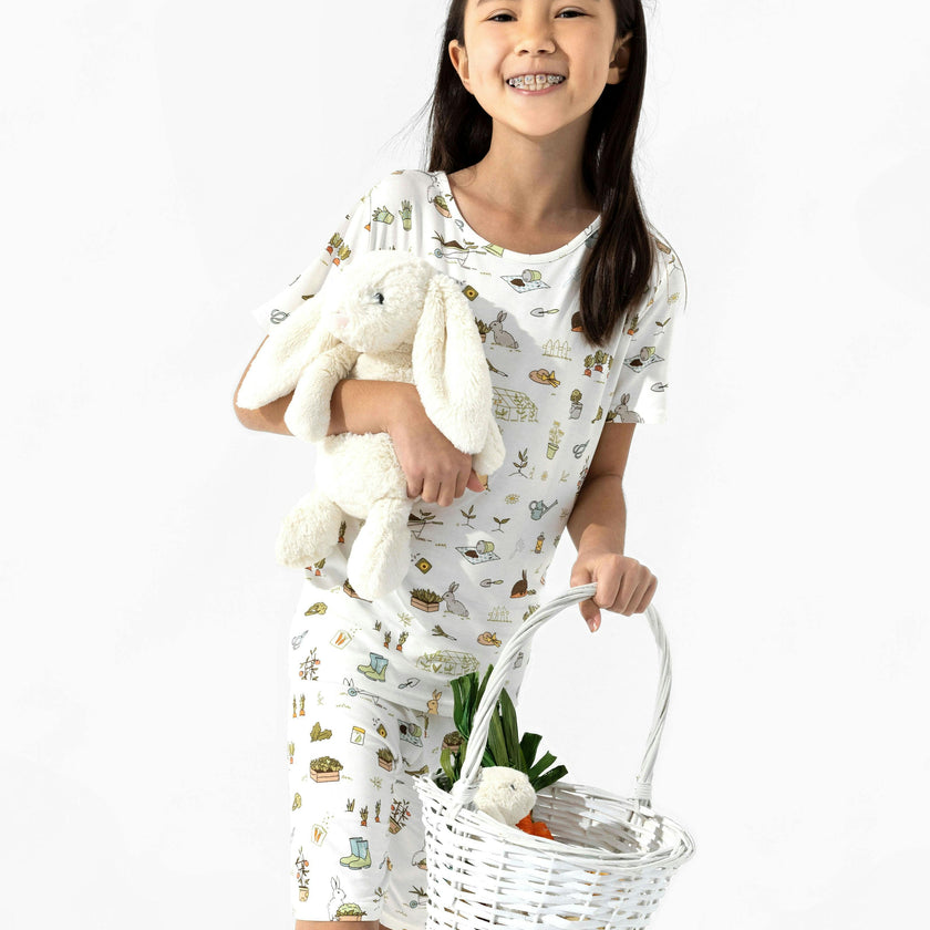 Bunny Garden Bamboo Kids Pajama Short Set