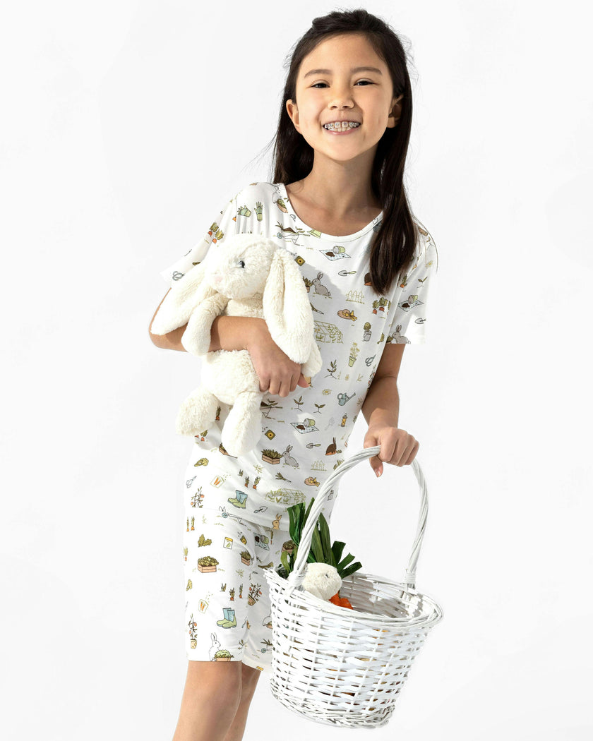 Bunny Garden Bamboo Kids Pajama Short Set