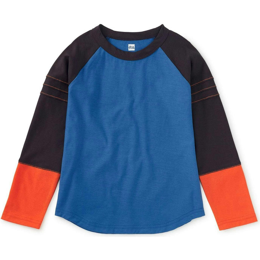 Explorer Colorblock Raglan Top, Blue