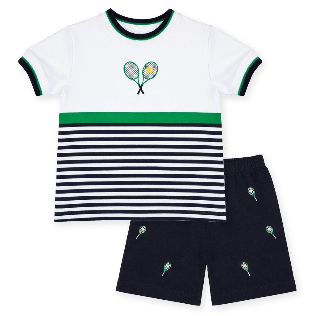 Knit Short Set with Tennis Rackets