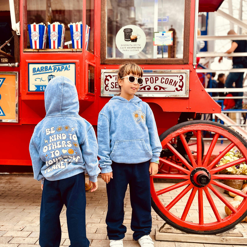 Kids Be Kind Hoodie-Washed blue-Unisex
