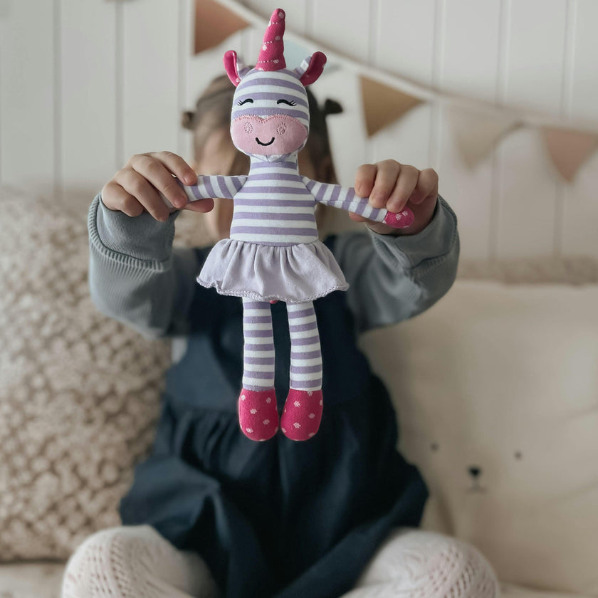 Tiny Dancing Unicorn - Purple Stripe