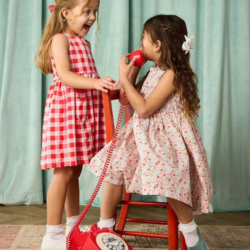 Strawberry Floral Smocked Dress