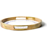 Iris Blue Drop Wood Handled Round Tray