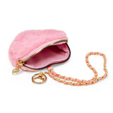 Girl's Fuzzy Heart Wristlet Coin Purse