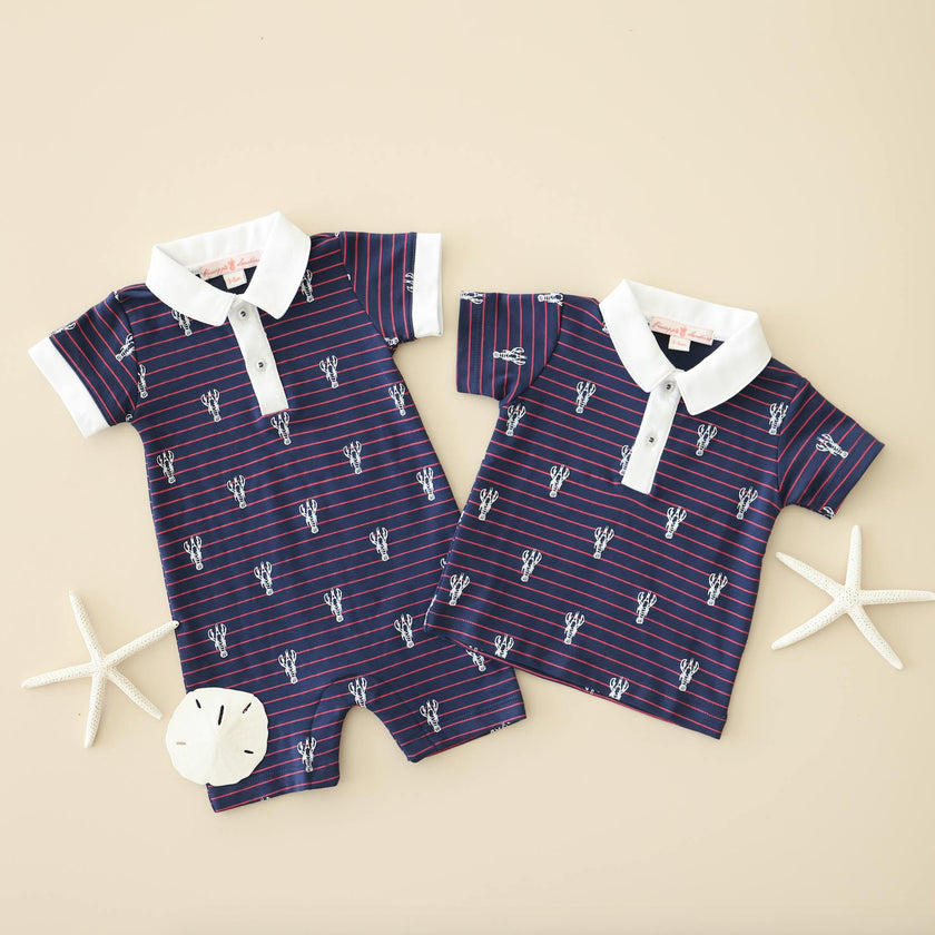 Lobster Stripe Romper