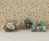 Vintage single bed, Mouse - Mint