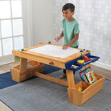 Art Table With Drying Rack & Storage