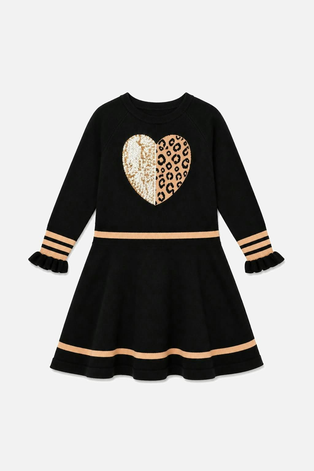 Knit Dress Black And Beige