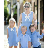 Blue Linen Shift Dress