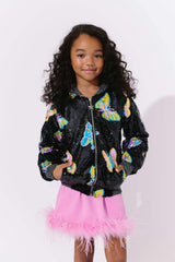Magic Butterfly Sequin Bomber