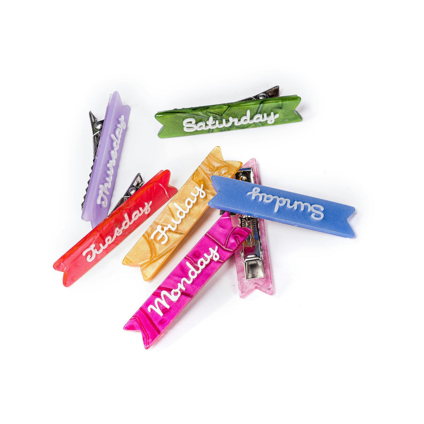 Days Of The Week Pastel Hair Clips -BTS