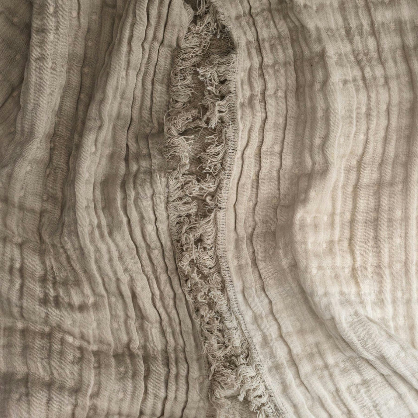 Multi-Layer Cotton Muslin Baby Blanket (Dove Grey Ombre)