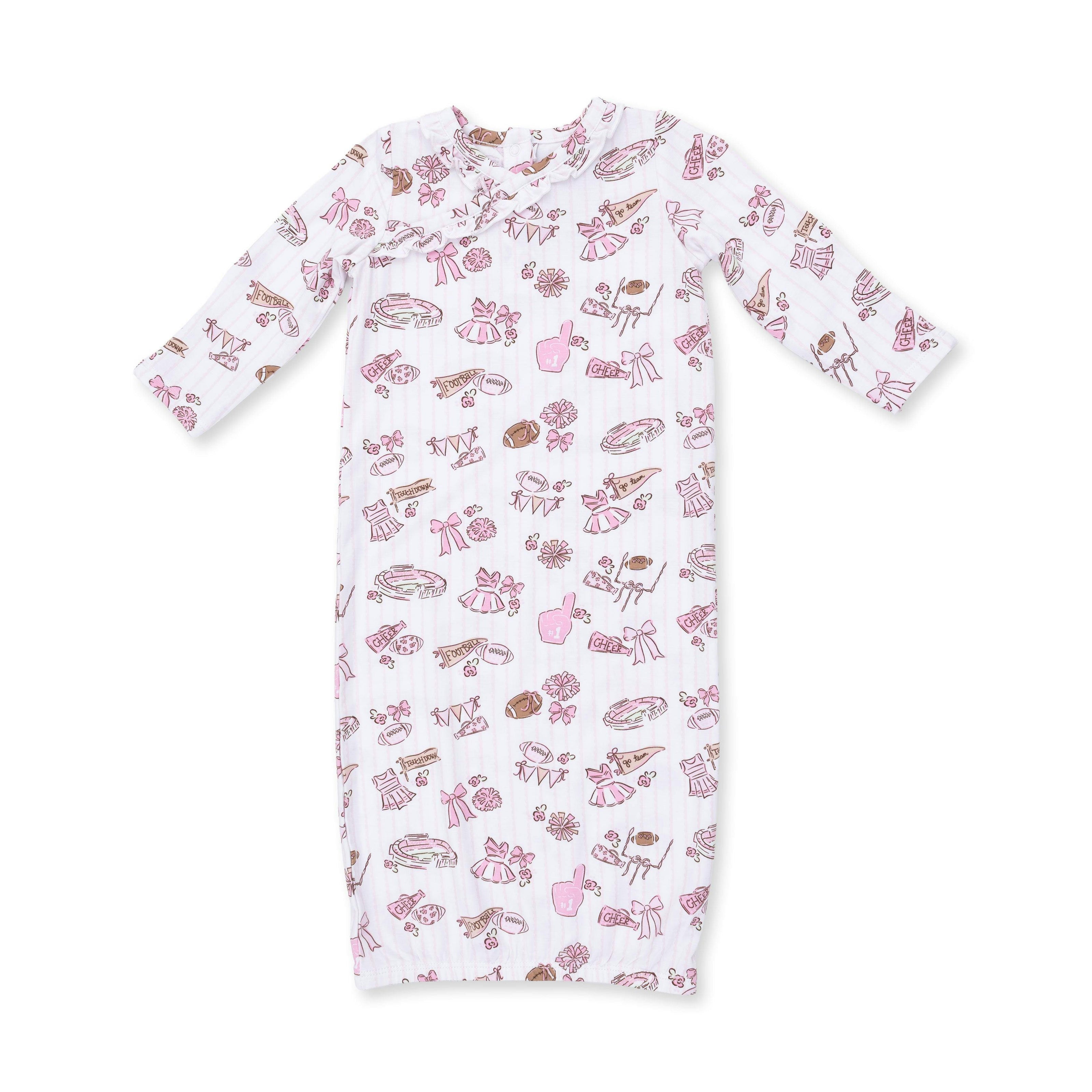 Football Cheer Nursery - Kimono Gown and Ruffle Knotted Hat