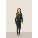 Kids Printed TENCEL Modal Unisex Long PJ Set, Green