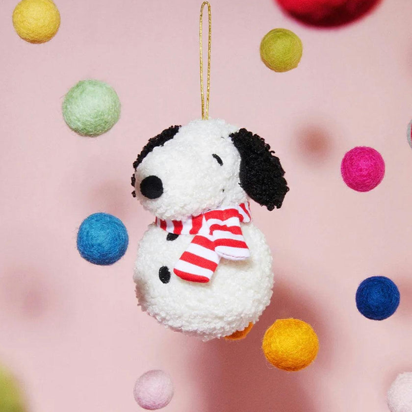 Plush PEANUTS SNOOPY ECO Tiny Teddy Cream Snowman 4"